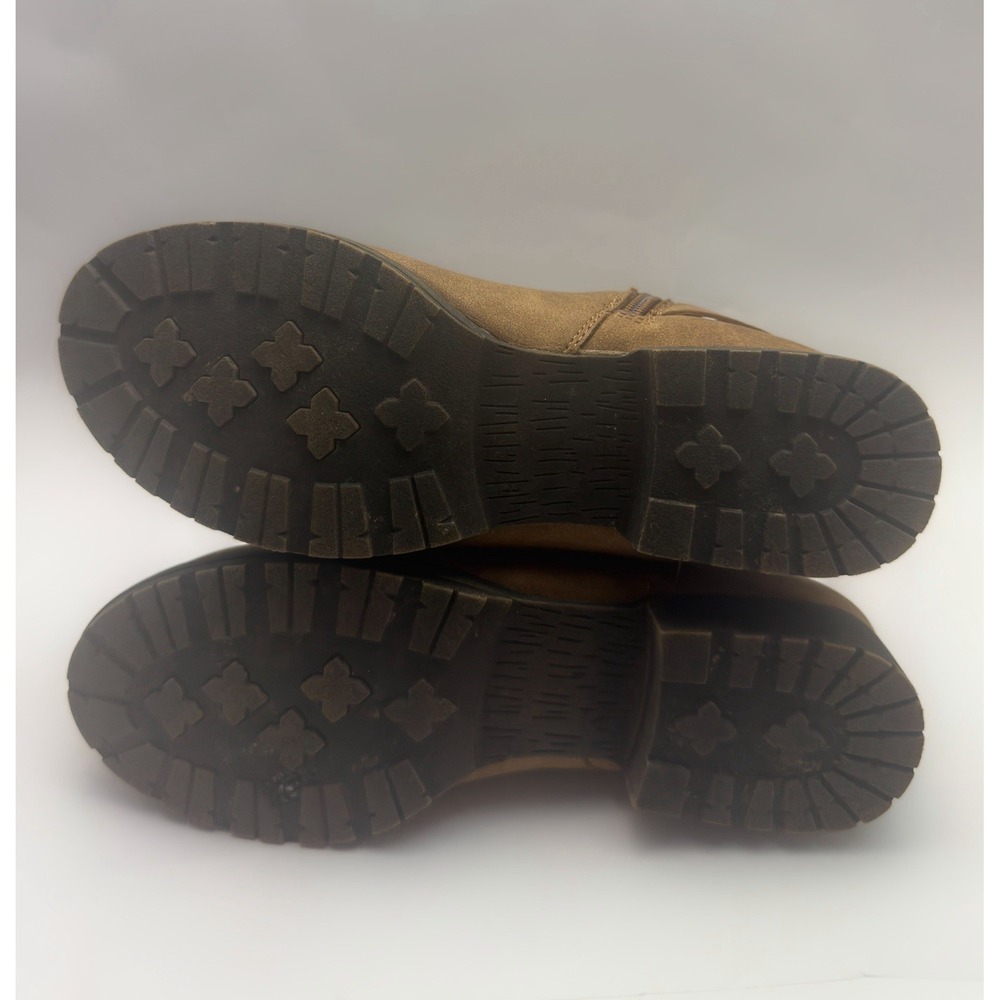 Just Fab Brown Strap Buckle Zip Up Booties Size 7 - Picture 10 of 11
